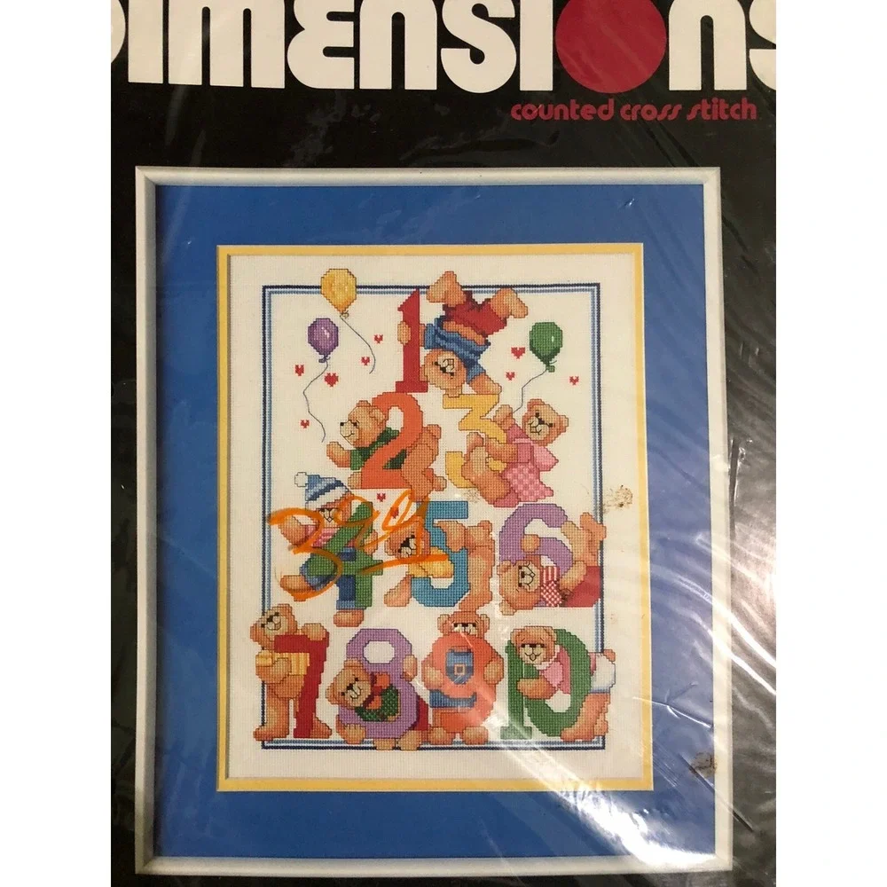 Dimensions Counted Cross Stitch Counting Bears Vintage 1989 New